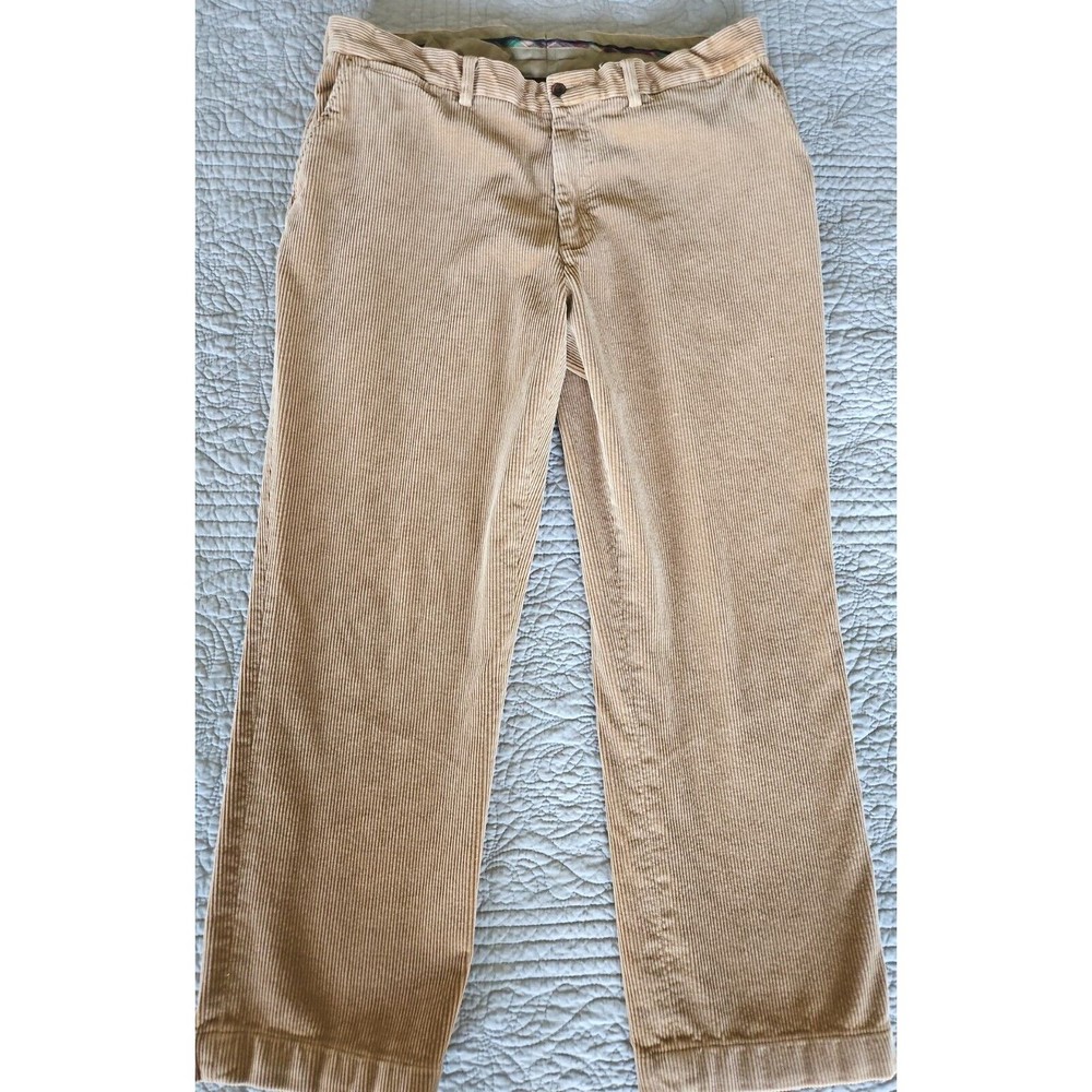 Vintage Polo Ralph Lauren Pants 38x30 Corduroy Preston Khaki Beige Tan Mens